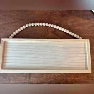 Hobby Lobby Wooden Tray with Beaded Handle   (GT)